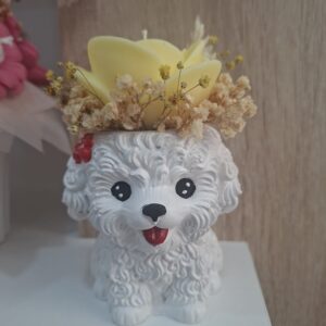 Perrito ceramica con vela